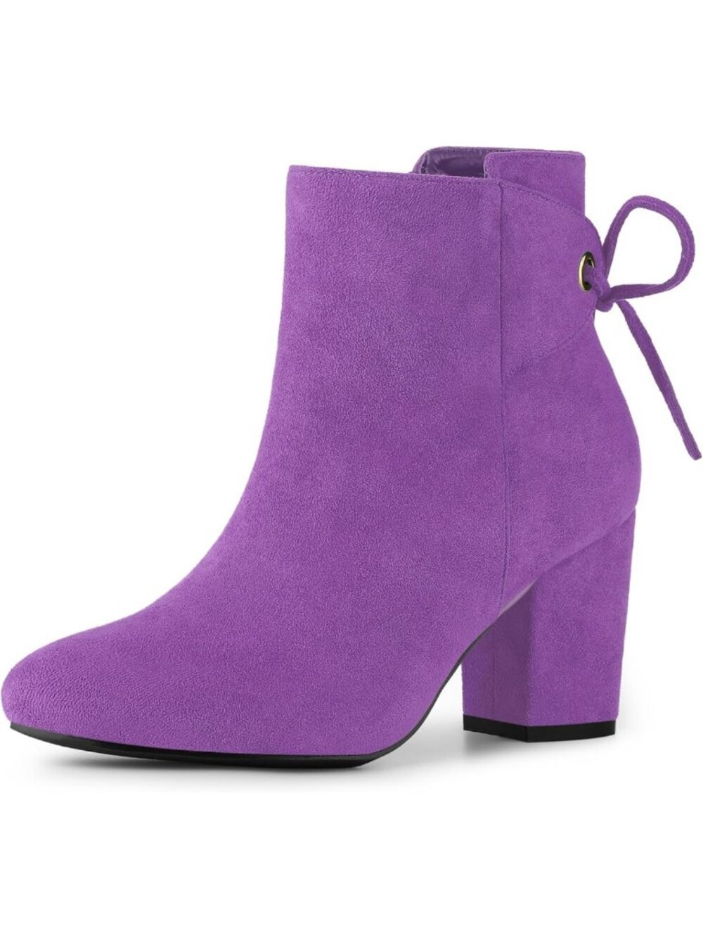 Chunky High Heel Ankle Boots with Round Toe & Lace-Up Detail for Women